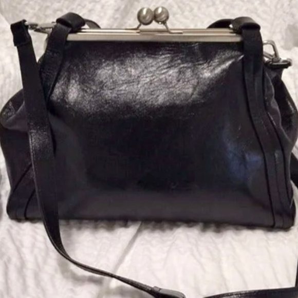 SOLD Lia Numa Made in Italy Leather Kiss Lock with Detachable Crossbody Strap - Picture 1 of 7